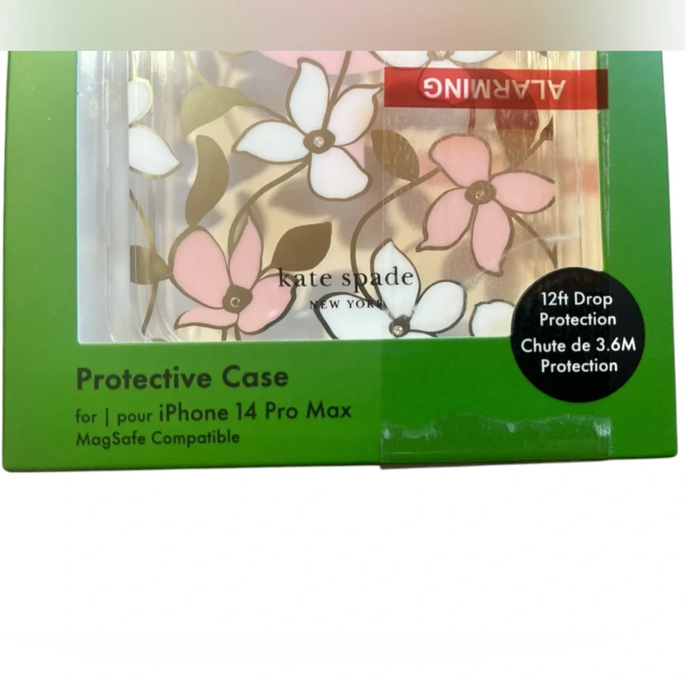 KATE SPADE SPRING FLOWERS PROTECTIVE PHONE CASE FOR iPHONE 14 PROMAX. NEW IN BOX